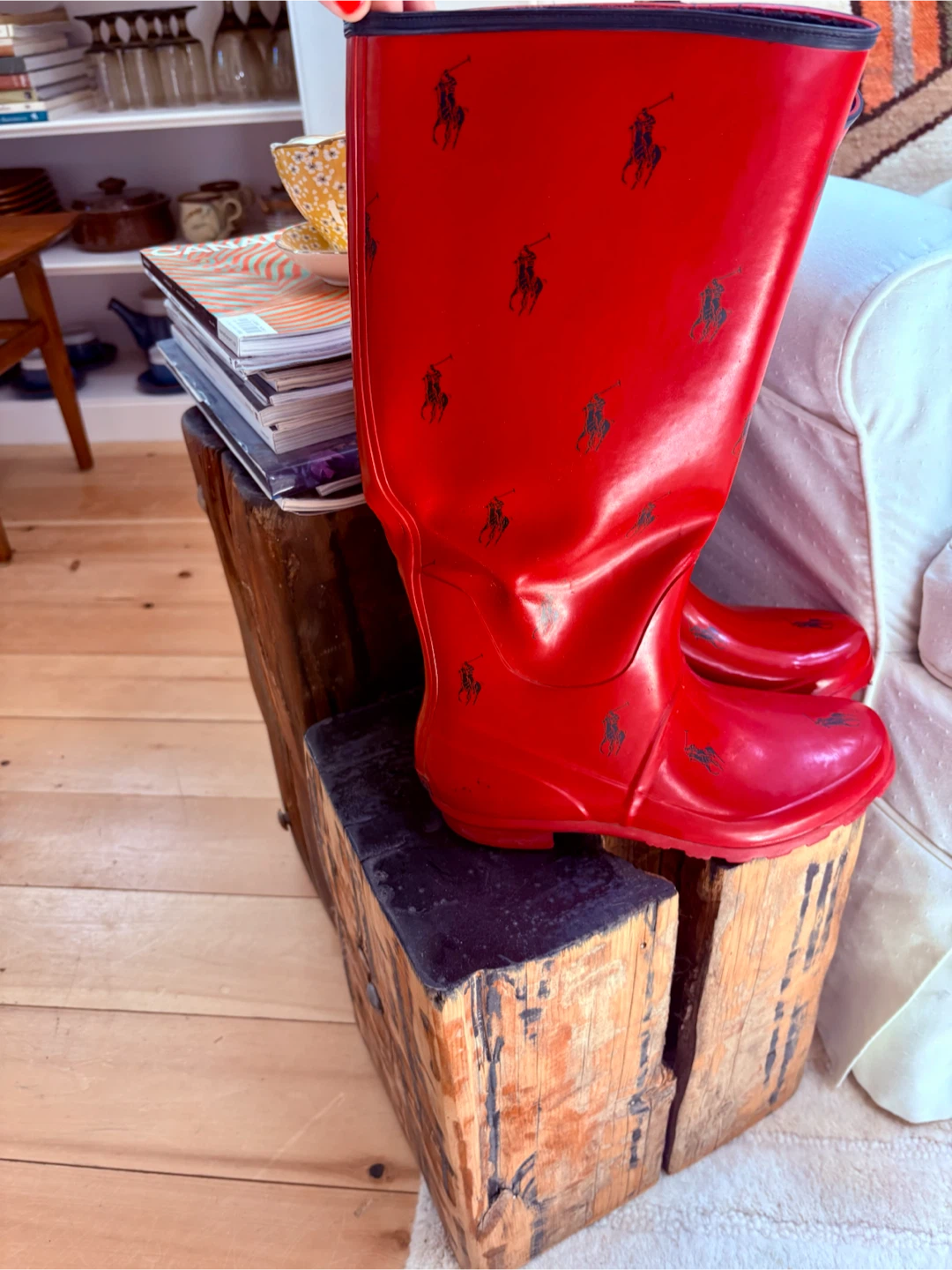 Red Polo Ralph Lauren Rain Boots size 9 women - photo 2