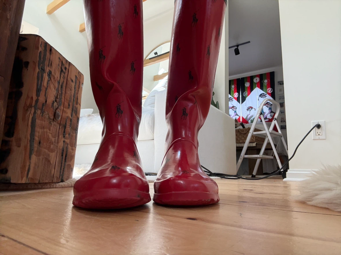 Red Polo Ralph Lauren Rain Boots size 9 women - photo 3