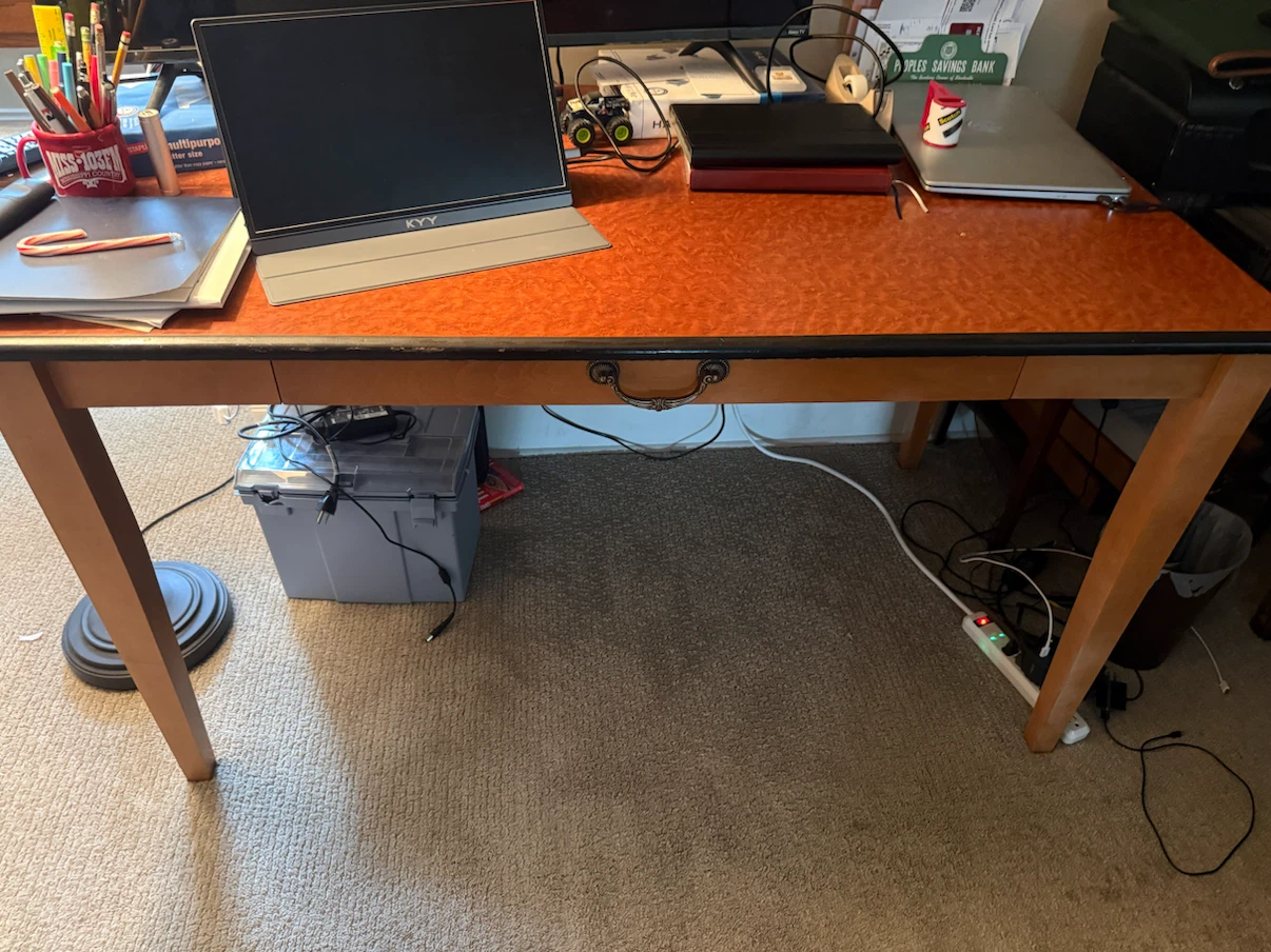 Wooden Writing Desk with Drawer - photo 2