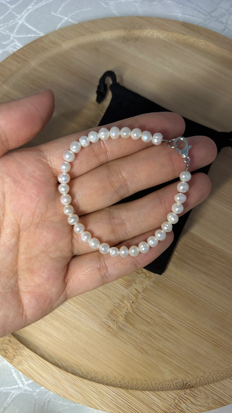 Natural Freshwater Pearl Bracelet, 4mm - photo 2