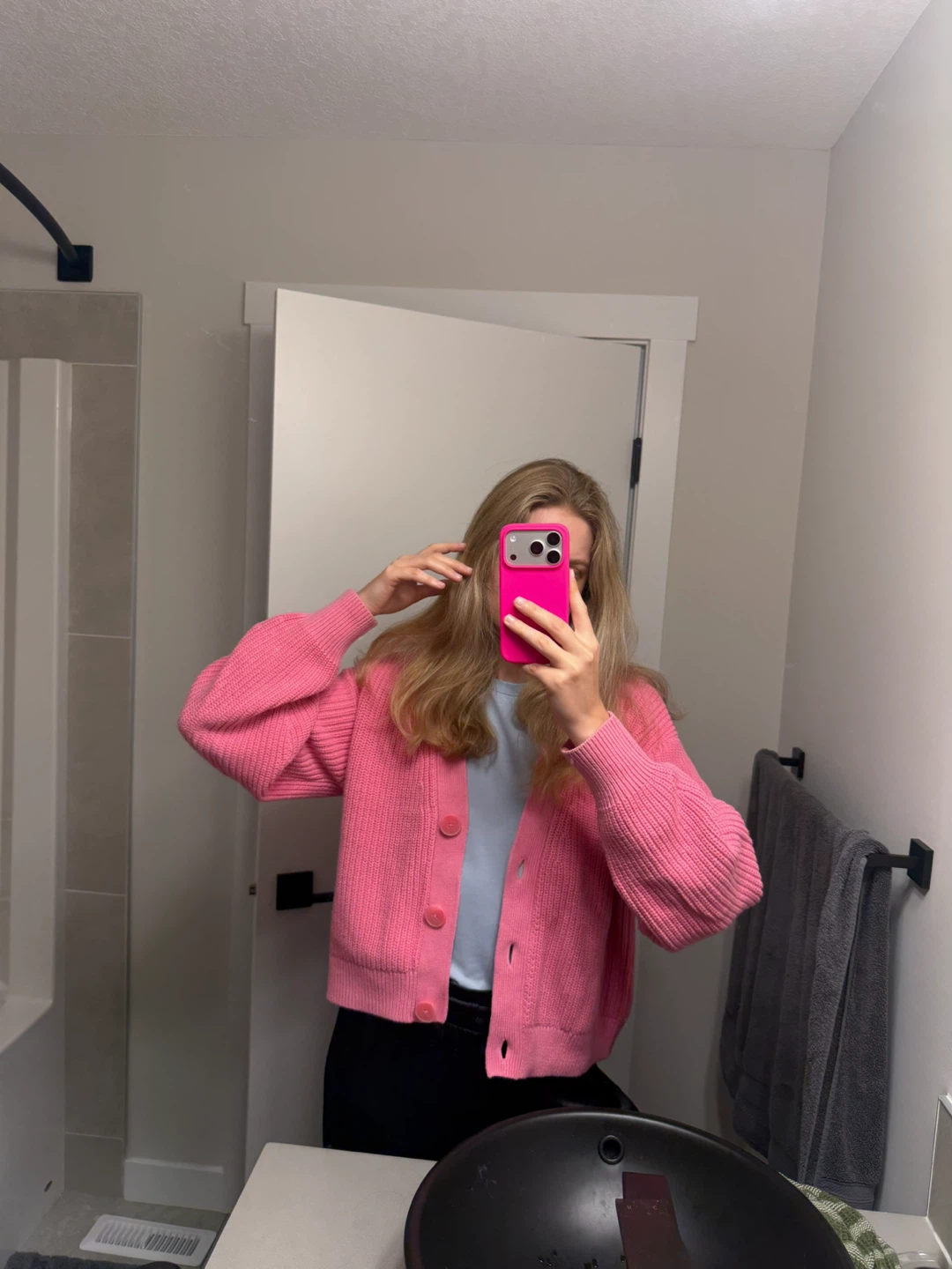 H&M Pink Knit Cardigan Sweater - photo 2