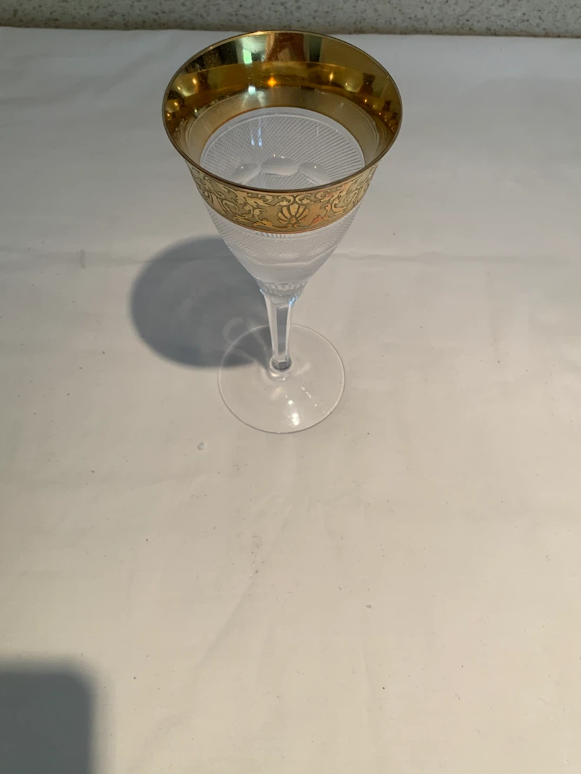 Moser Crystal Flutes Set with Gold Trim - photo 3