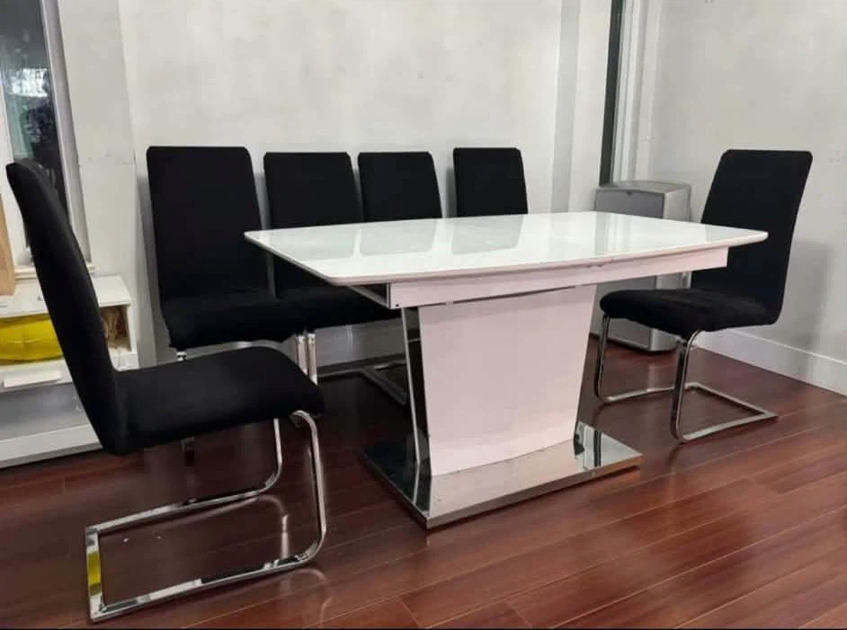 Modern White Extendable Dining Table - Chairs are NOT included