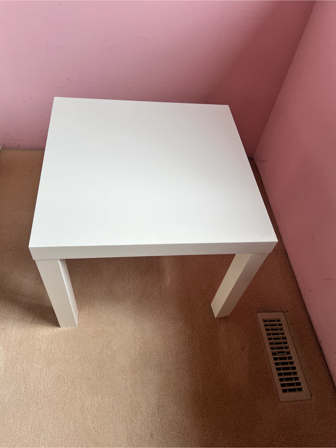 White Side Table with Decorative Top