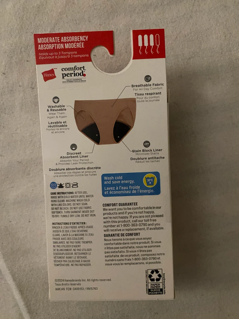 Hanes Comfort Period Moderate Absorbency, size L  Underwear - photo 2
