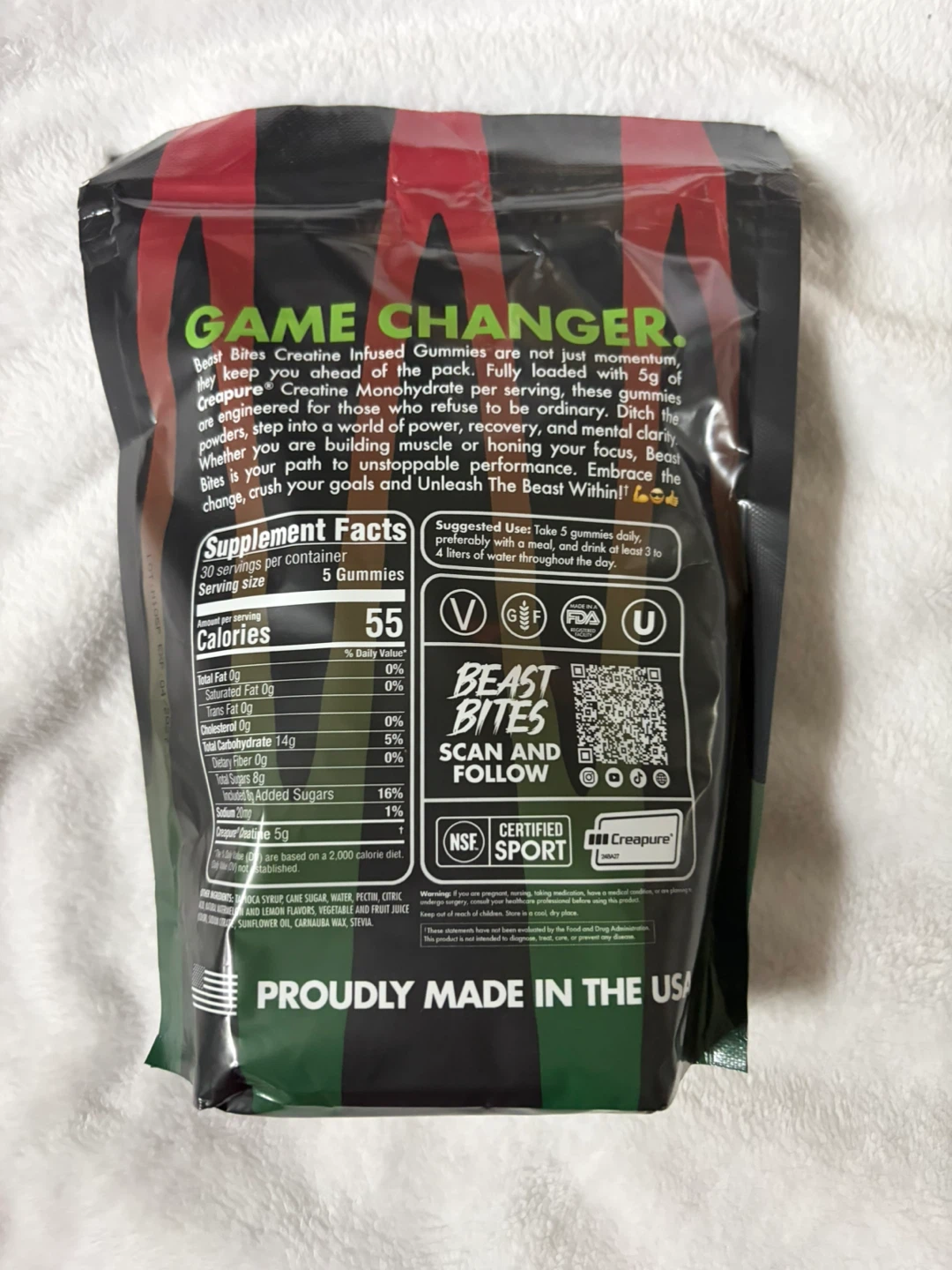 Beast Bites Creatine Infused Gummies - Sour Watermelon Splash - photo 2