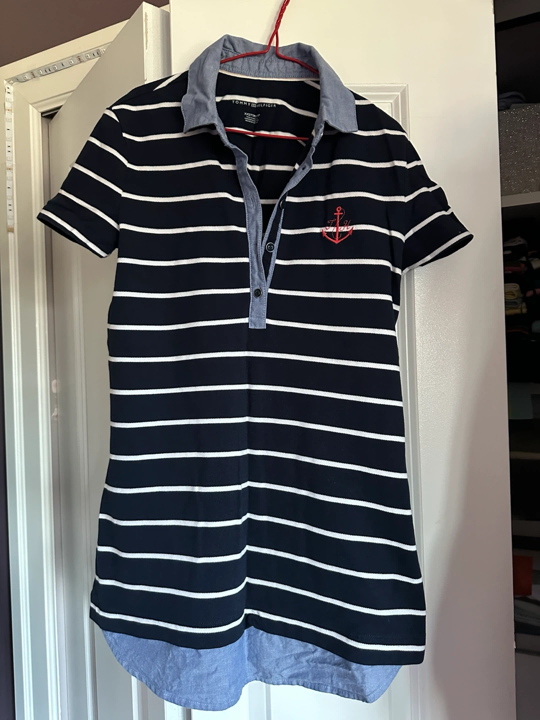 Tommy Hilfiger Striped Polo Dress with Anchor Logo