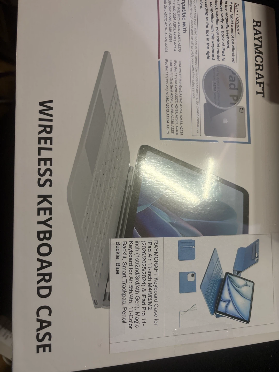 RAYMCRAFT Wireless Keyboard Case for iPad Air/Pro 11-inch