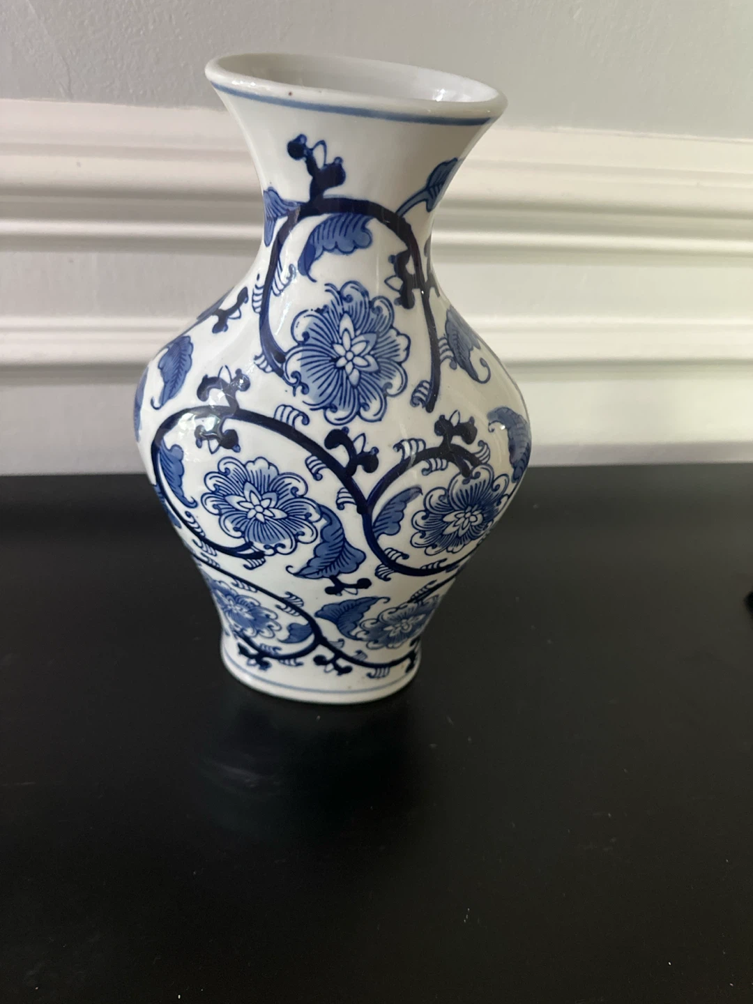 Blue and White Floral Ceramic Vase