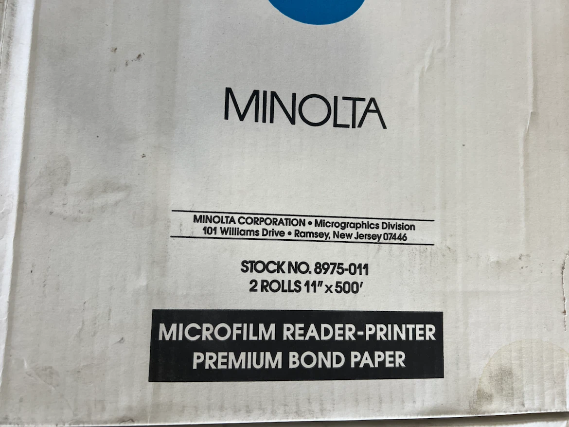 Minolta Microfilm Reader-Printer Premium Bond Paper - photo 4