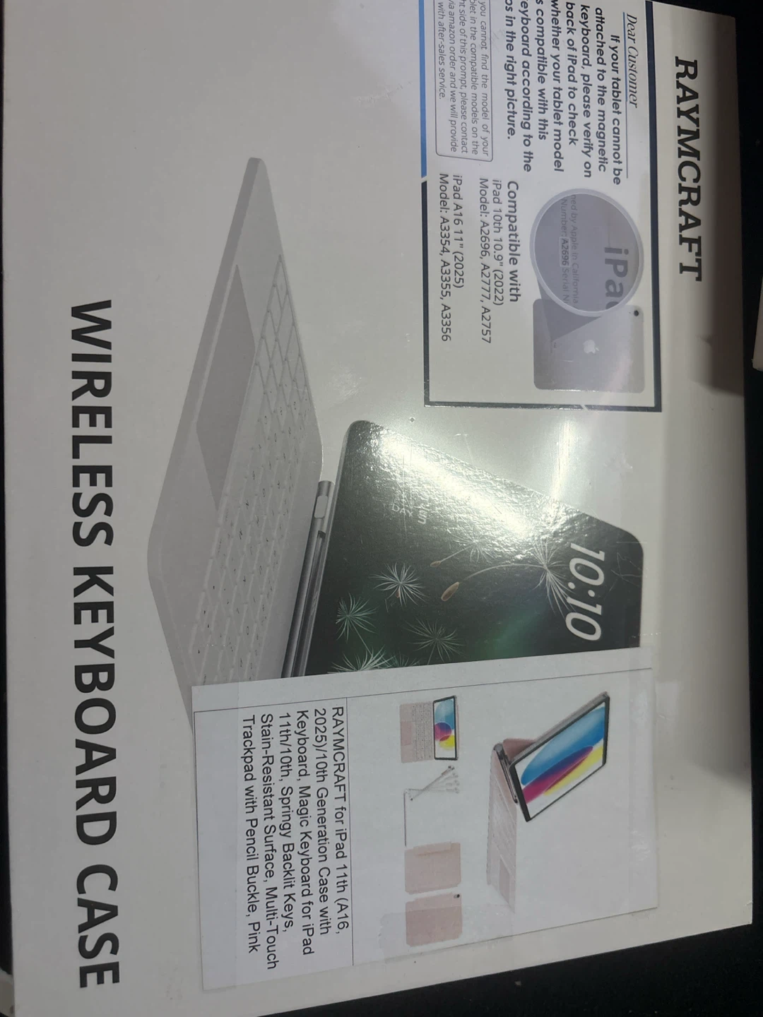 RAYMCRAFT Wireless Keyboard Case for iPad 11in (10th & 11th Gen)