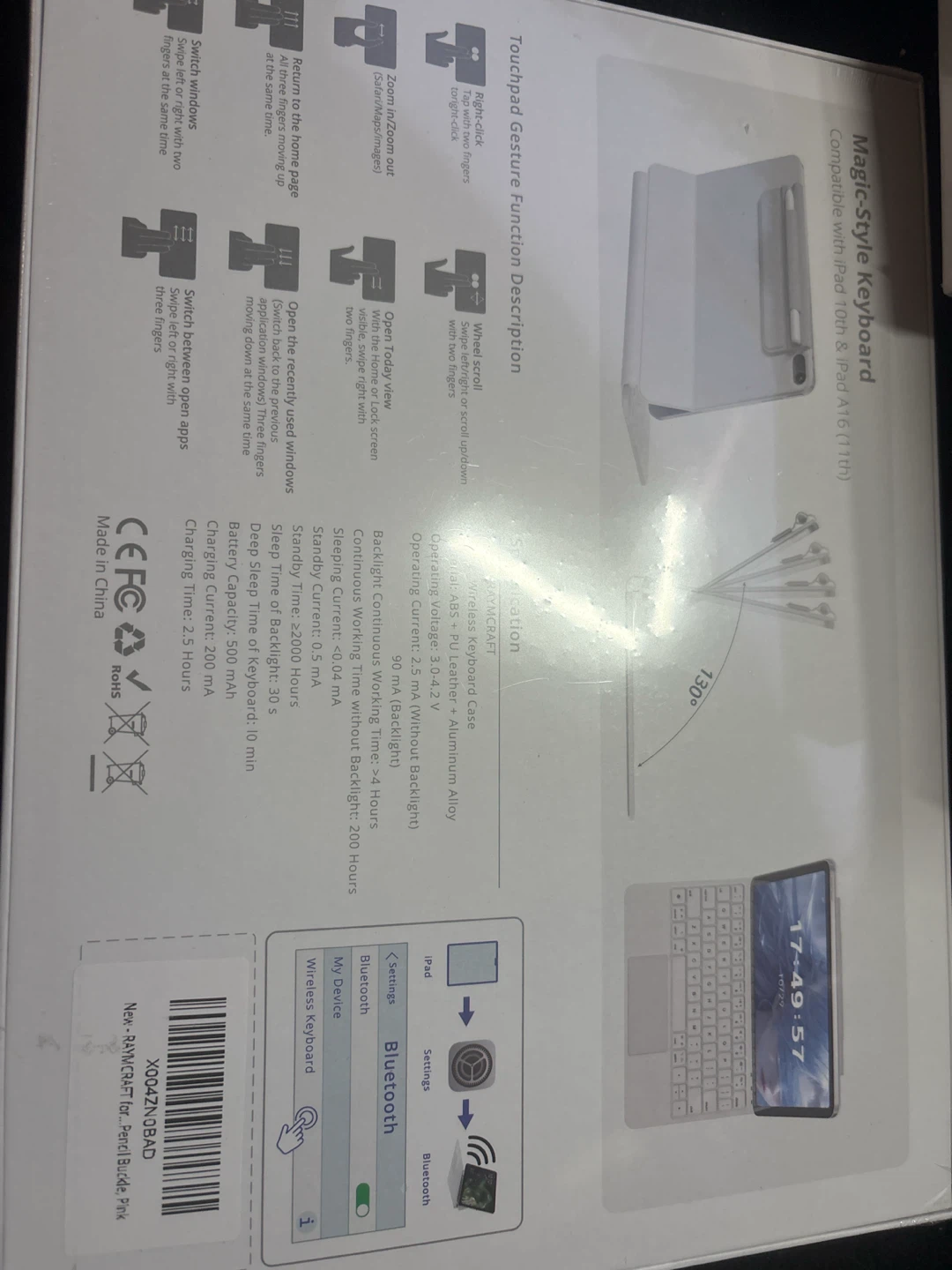 RAYMCRAFT Wireless Keyboard Case for iPad 11in (10th & 11th Gen) - photo 2