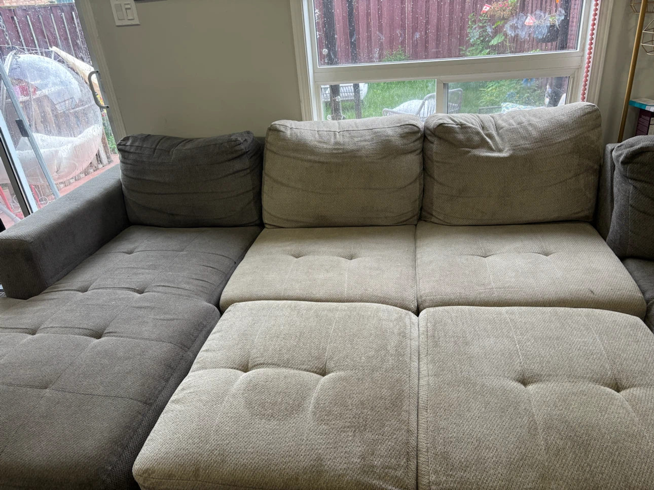 Grey Sectional Sofa with sofa cum bed - photo 2