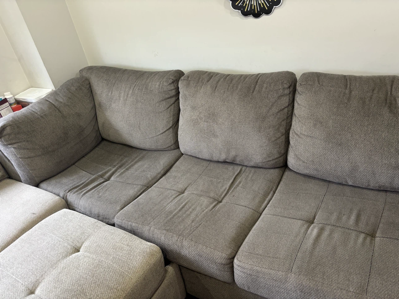 Grey Sectional Sofa with sofa cum bed - photo 3