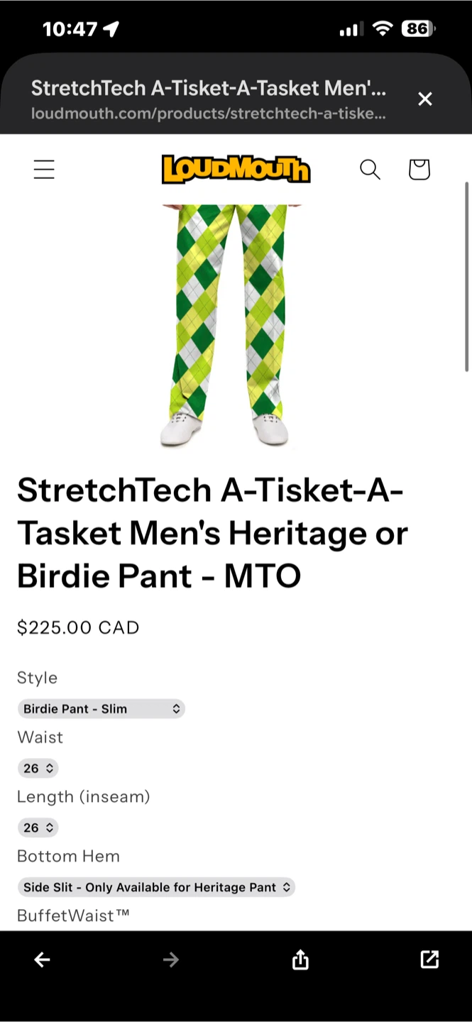 Loudmouth Golf Men's "A-Tisket-A-Tasket" Argyle Pants - photo 5