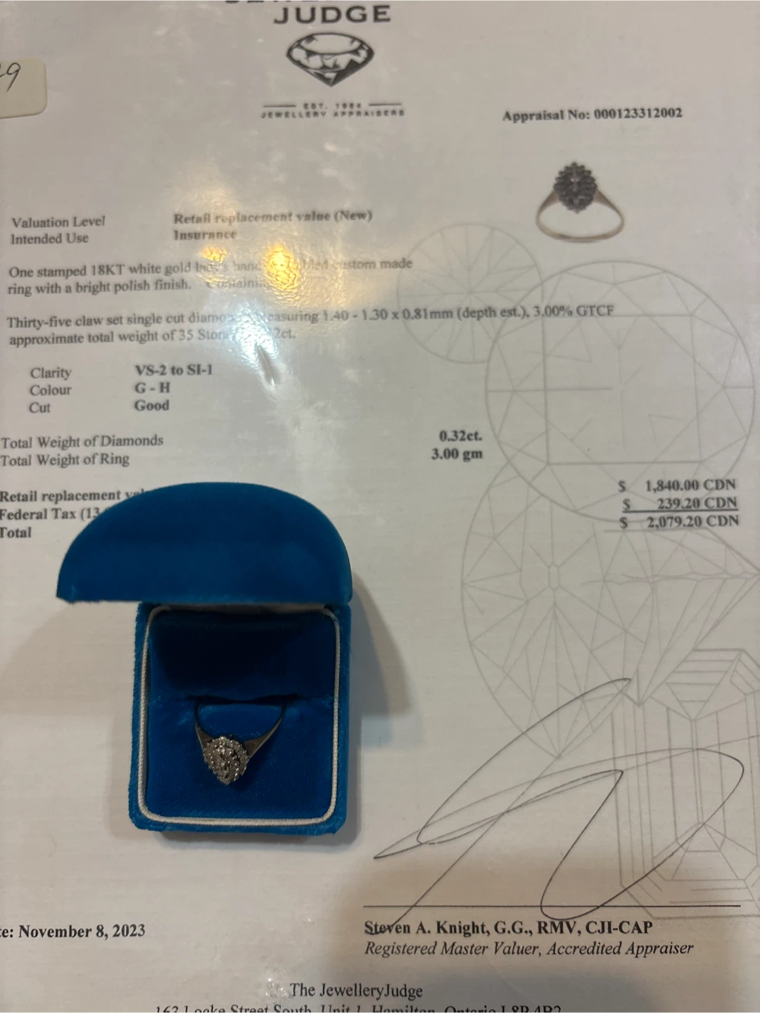 18KT White Gold Diamond Ring