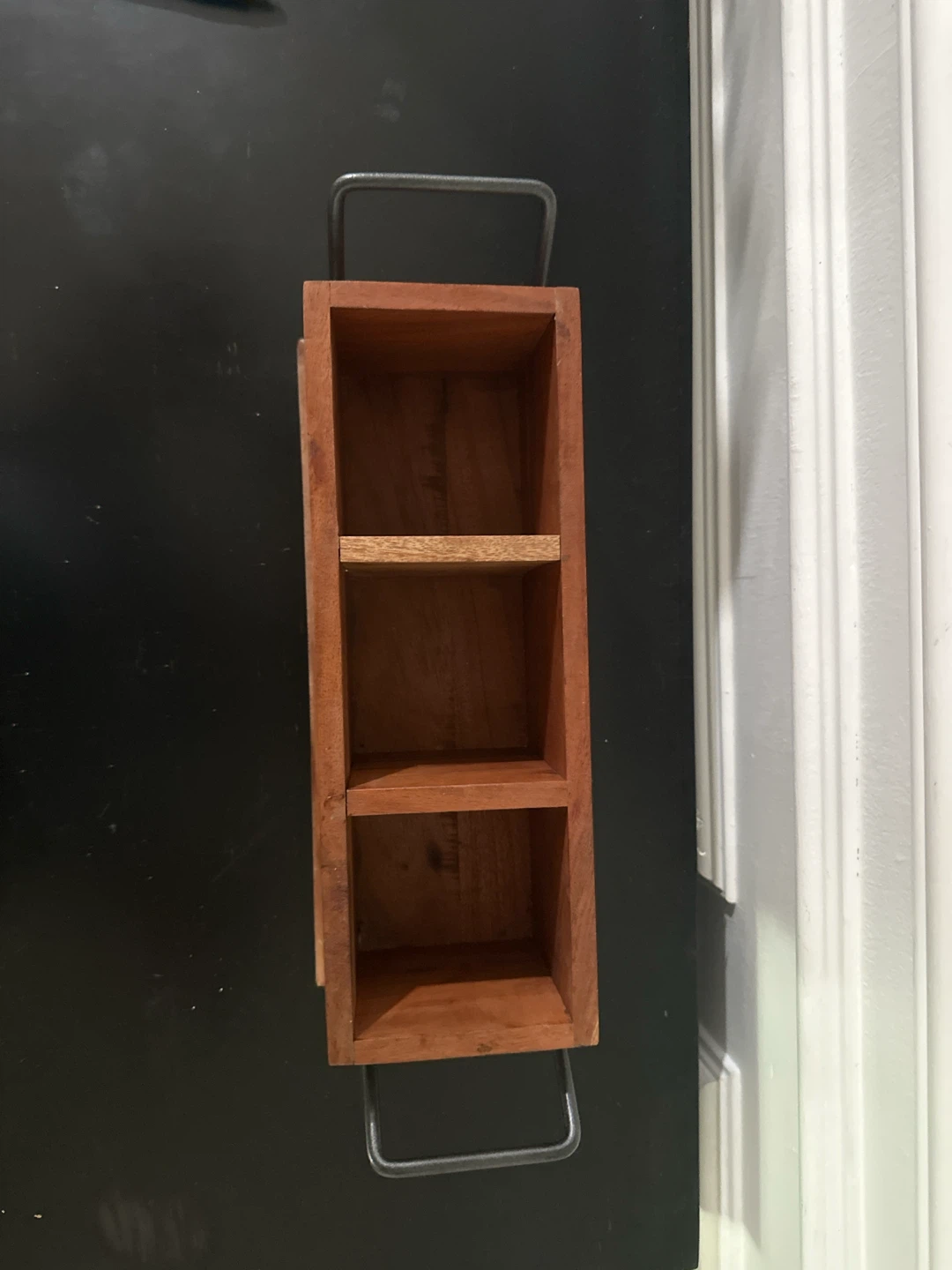 Wooden Utensil Holder Caddy with Metal Handles - photo 2
