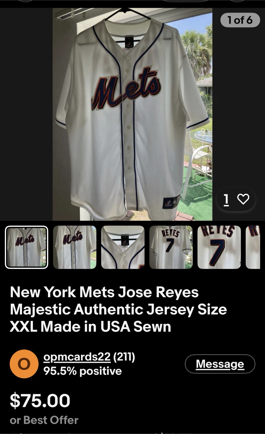 Majestic New York Mets Jose Reyes Baseball Jersey XL - photo 5