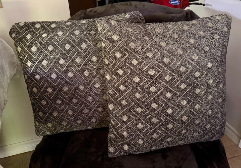 Two throw pillows