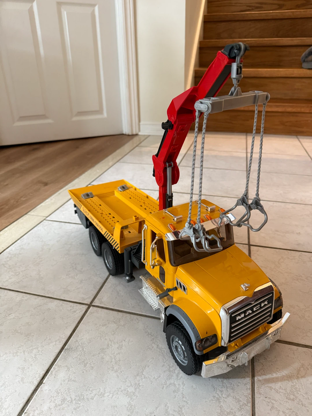 Bruder Mack Granite Flatbed Truck with Crane