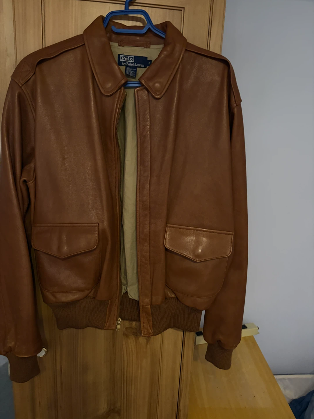 Polo by Ralph Lauren Brown Leather Bomber Jacket