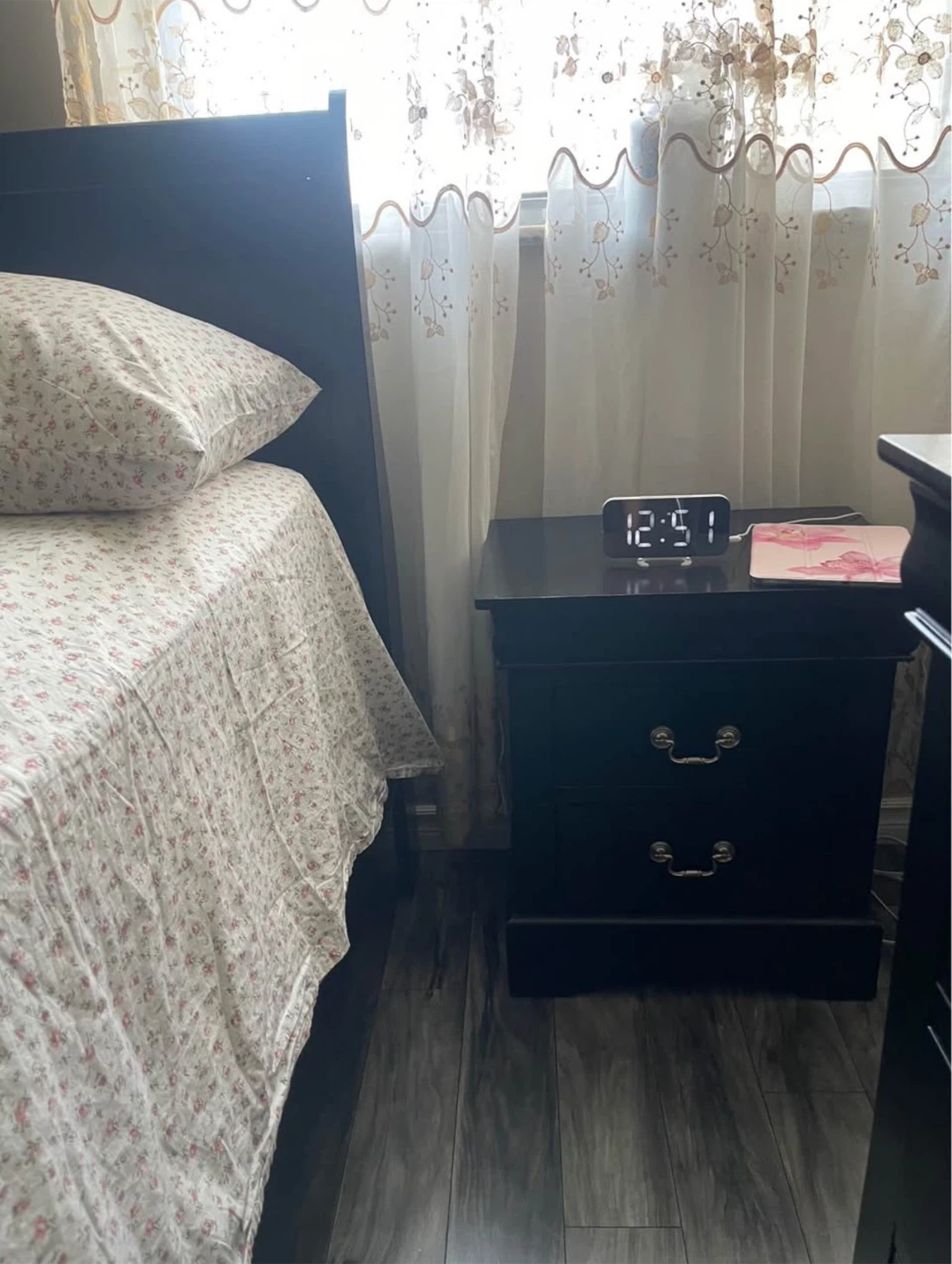 Black 2-Drawer Nightstand set - photo 2