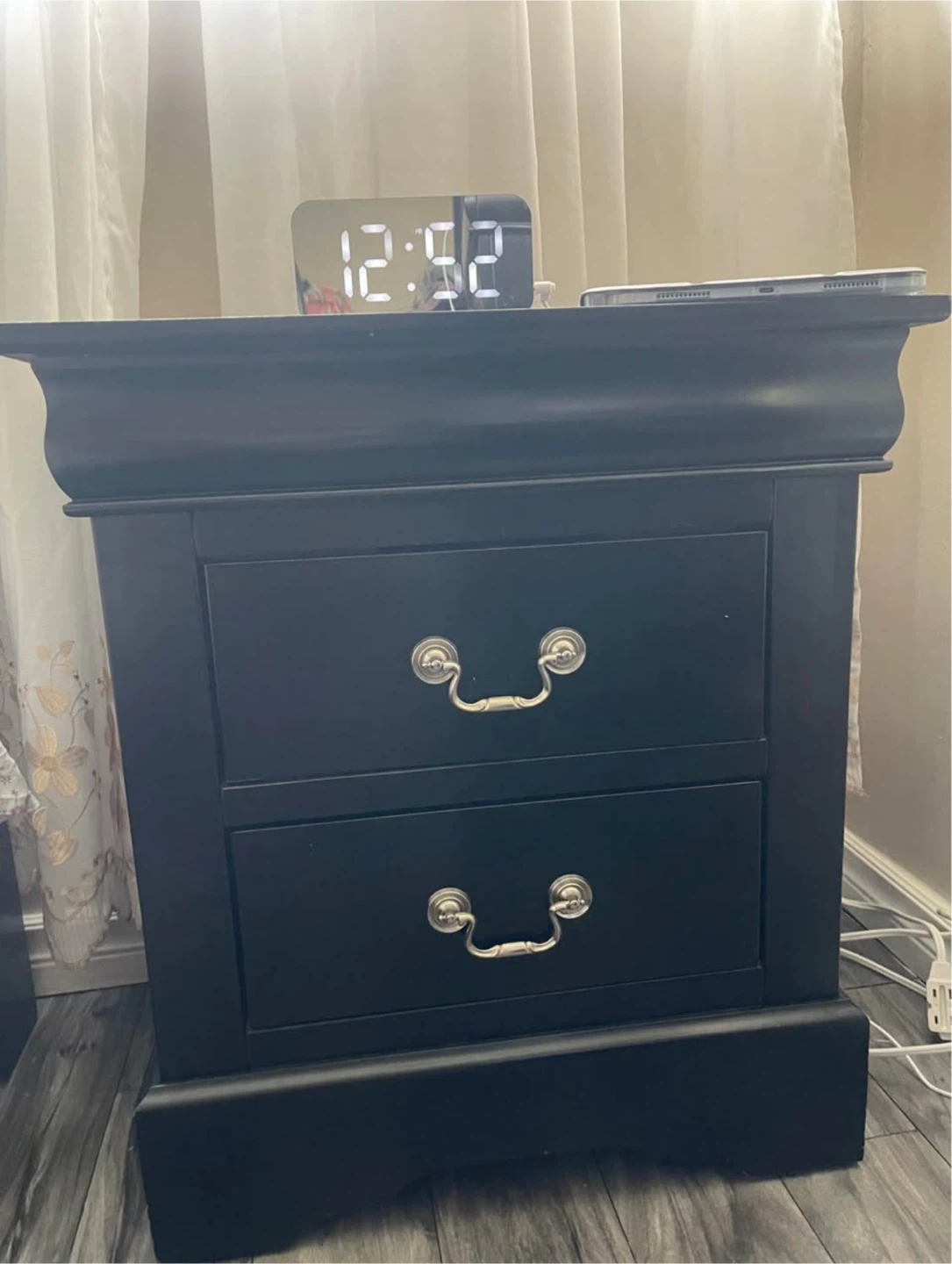 Black 2-Drawer Nightstand set - photo 3