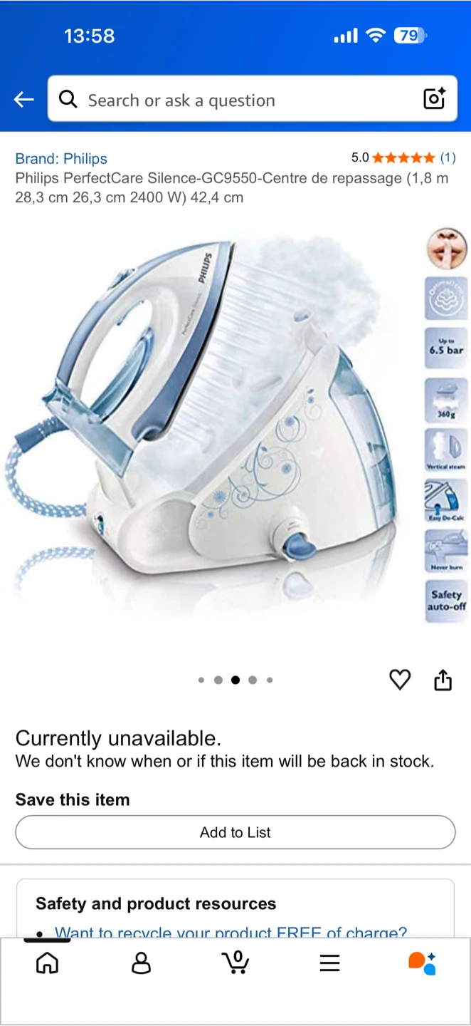 Philips PerfectCare Silence Steam Generator Iron GC9550