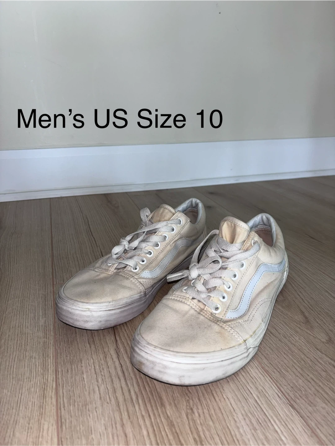Vans Old Skool Cream Sneakers Men's US Size 10