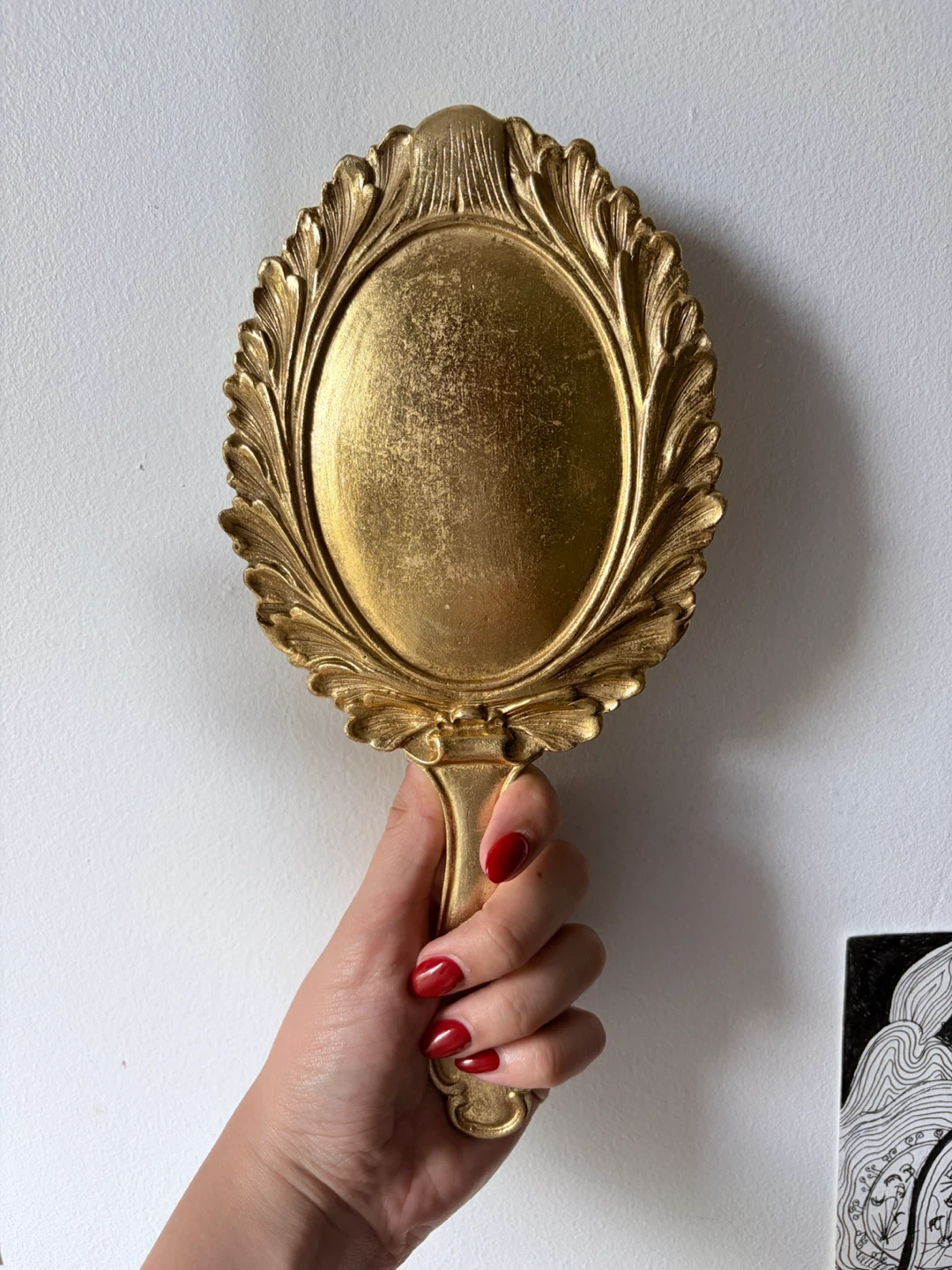Ornate Golden handheld mirror - photo 2