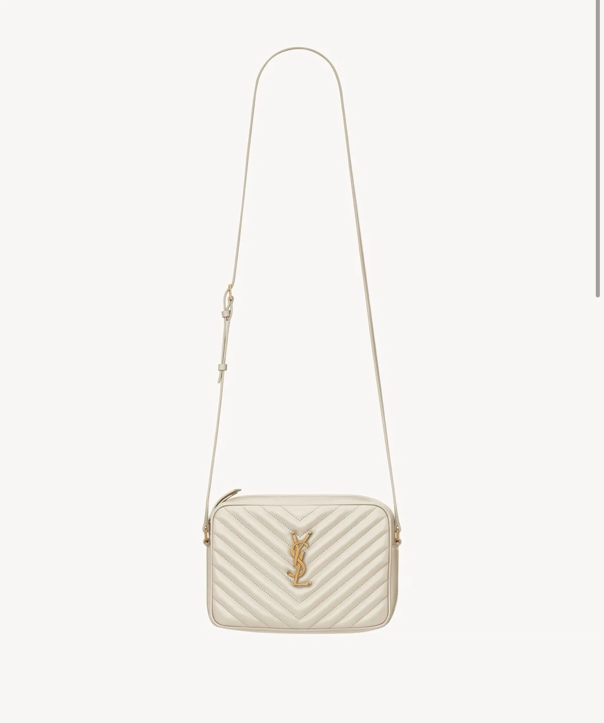 YSL LOU CAMERA BAG IN QUILTED LEATHER WHITE