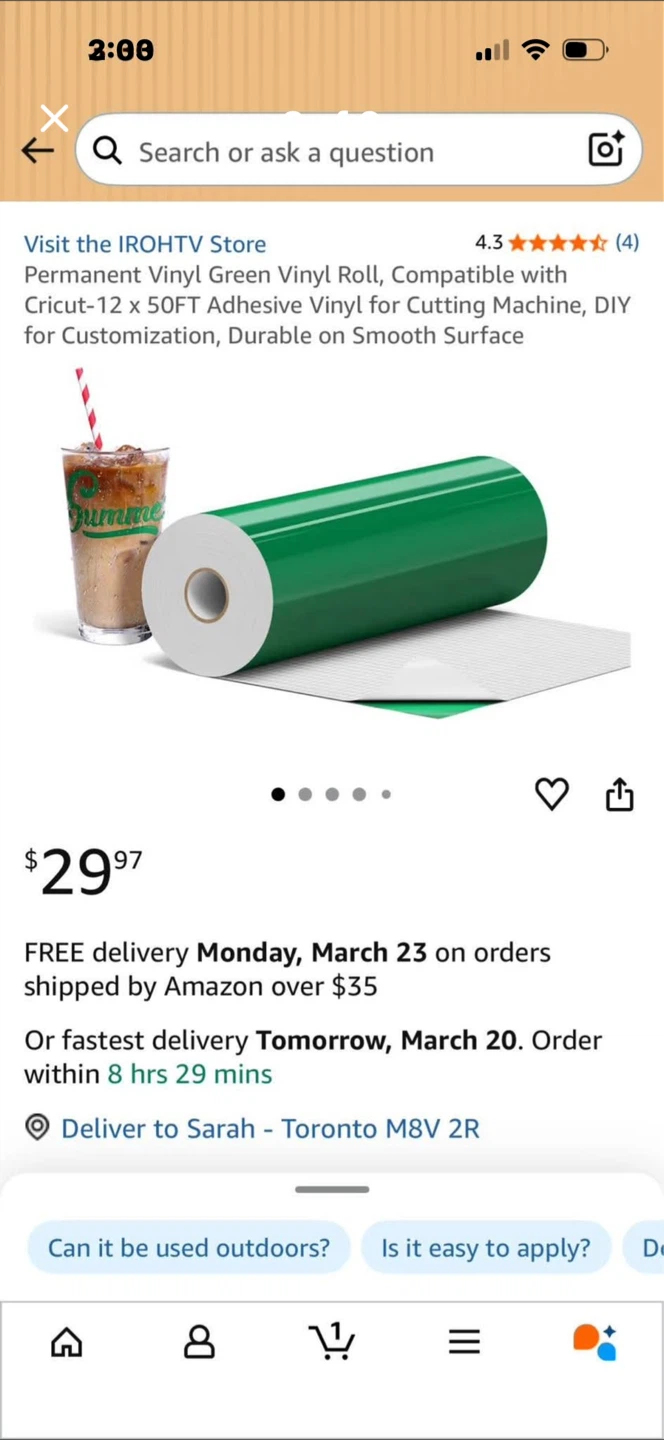 NEW 12” x50’ Green Cricut Vinyl - photo 2