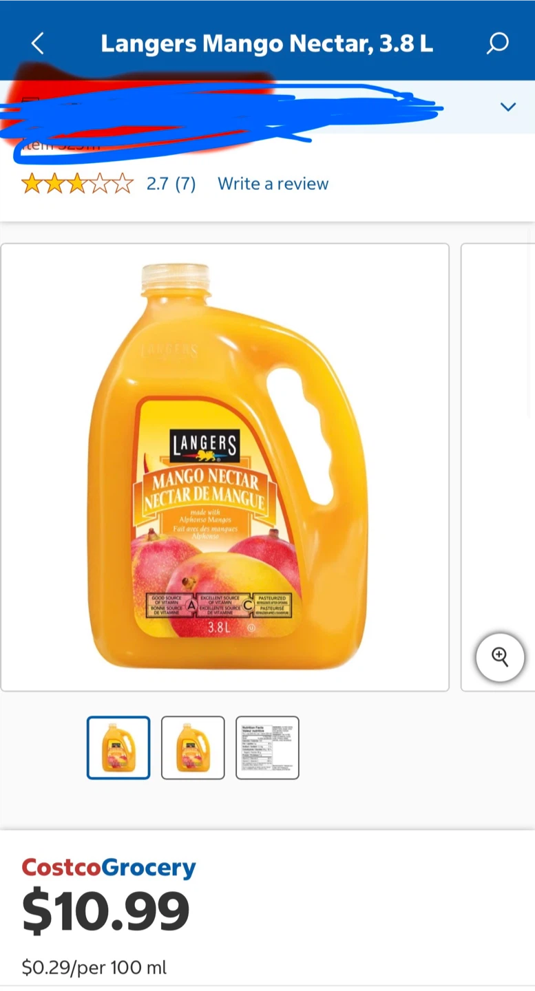 Langers Organic Mango Nectar - 2 x 3.8L - photo 3