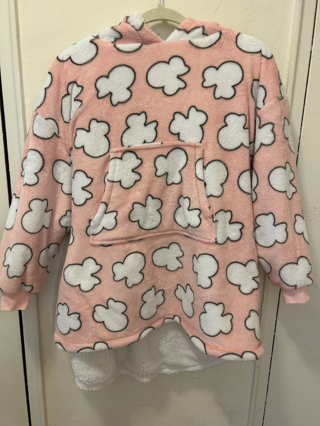 Pink Cloud Print Hooded Blanket Sweatshirt - photo 2