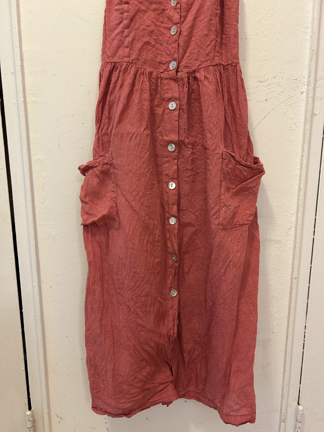 ZARA Pink Button-Up Midi Dress