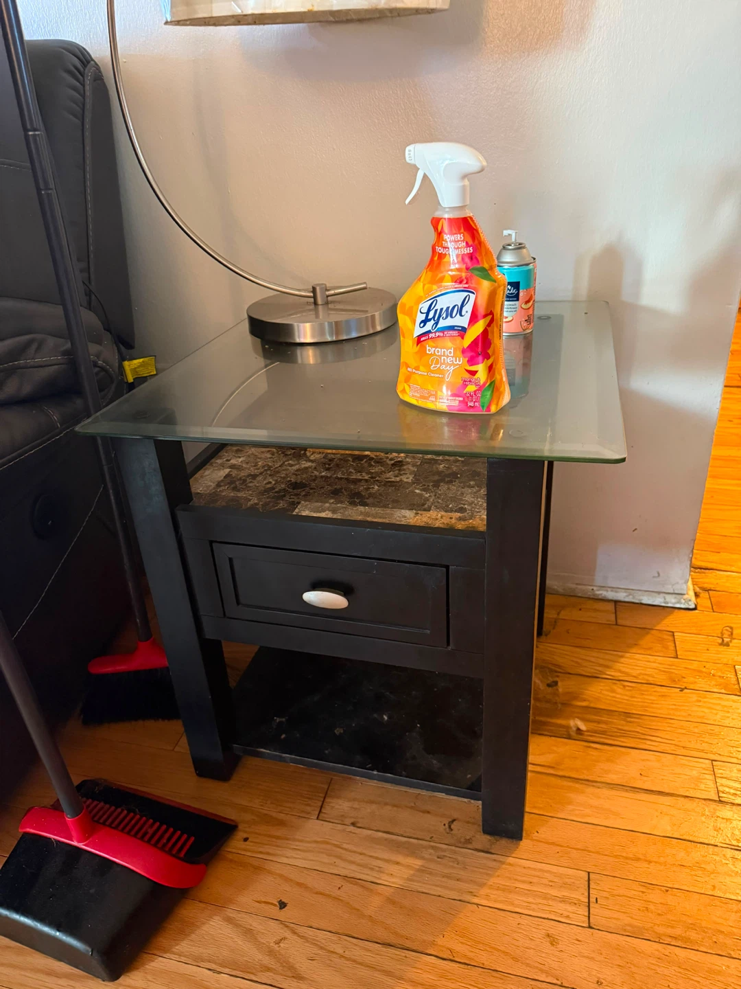 Dark Wood Coffee Table with Glass Top - photo 2