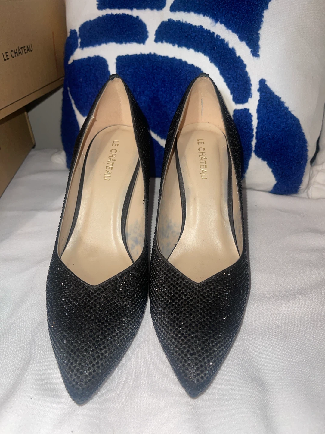 Le Château Black Glitter Heels
