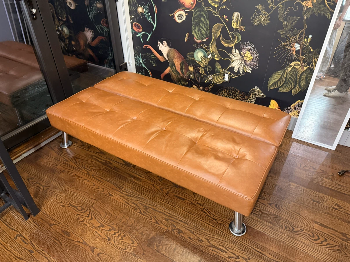 Brown Tufted Futon Sofa - photo 2