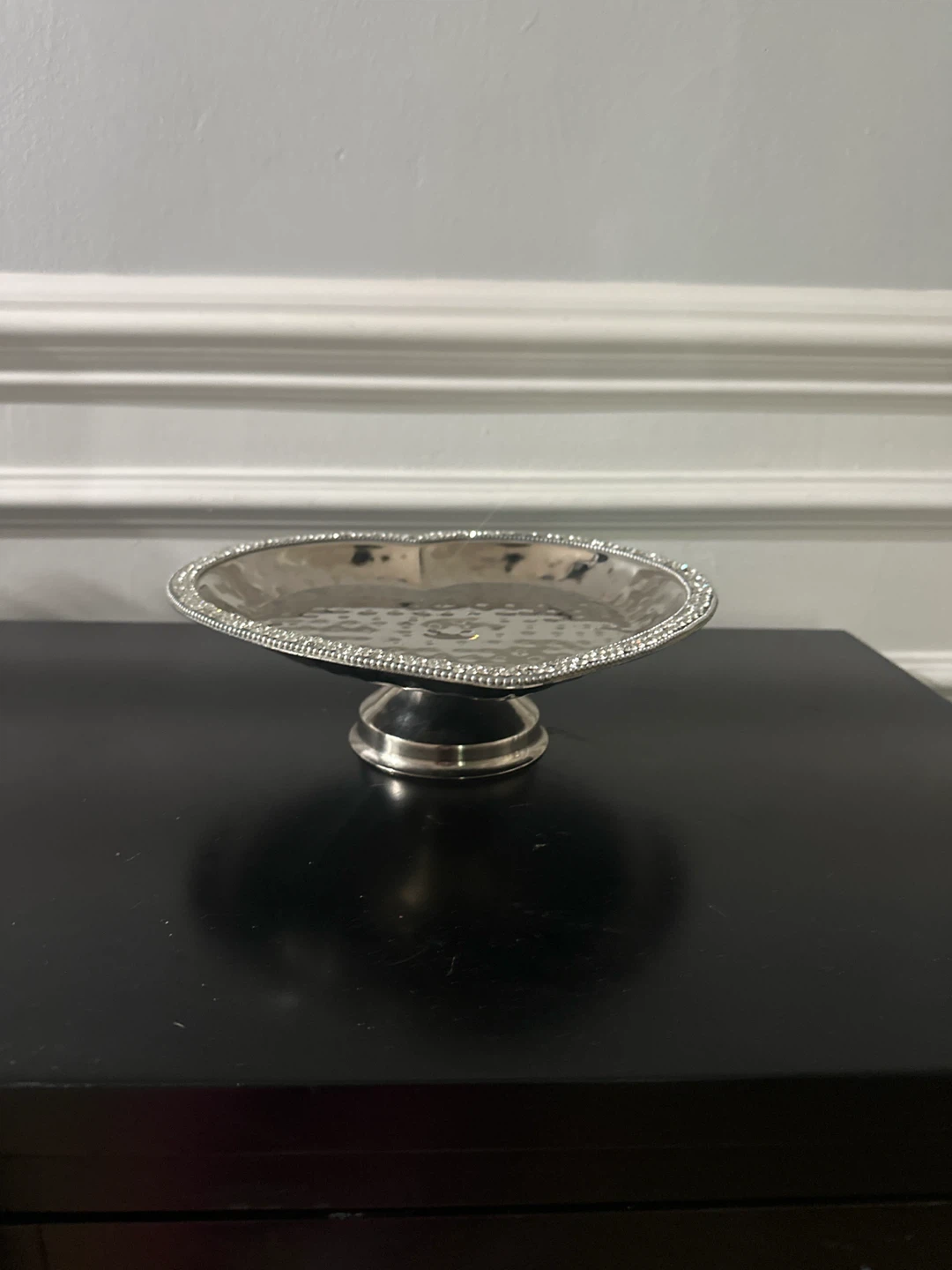 Heart Shaped Silver Tray with Rhinestones - photo 2
