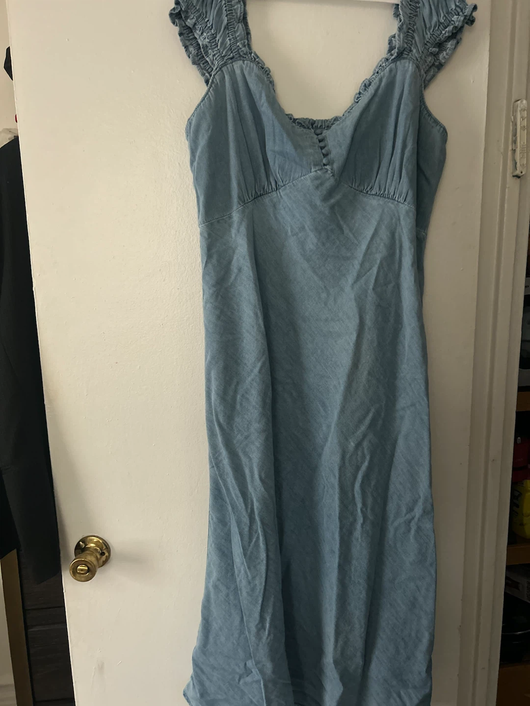 GAP Women's Denim Smocked Maxi Dress XL