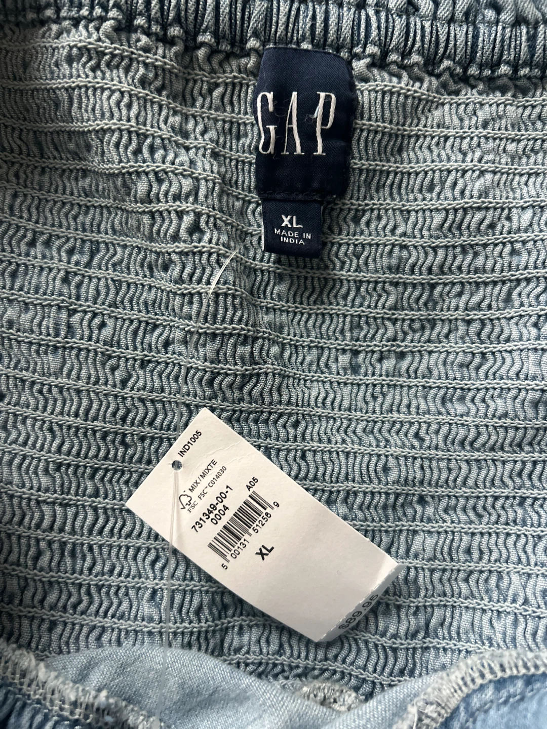 GAP Women's Denim Smocked Maxi Dress XL - photo 2