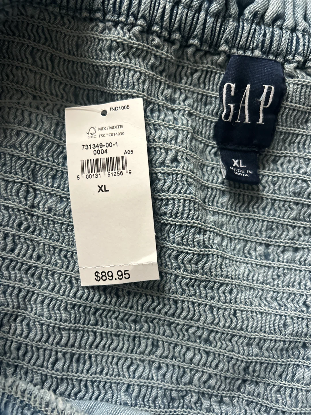 GAP Women's Denim Smocked Maxi Dress XL - photo 3