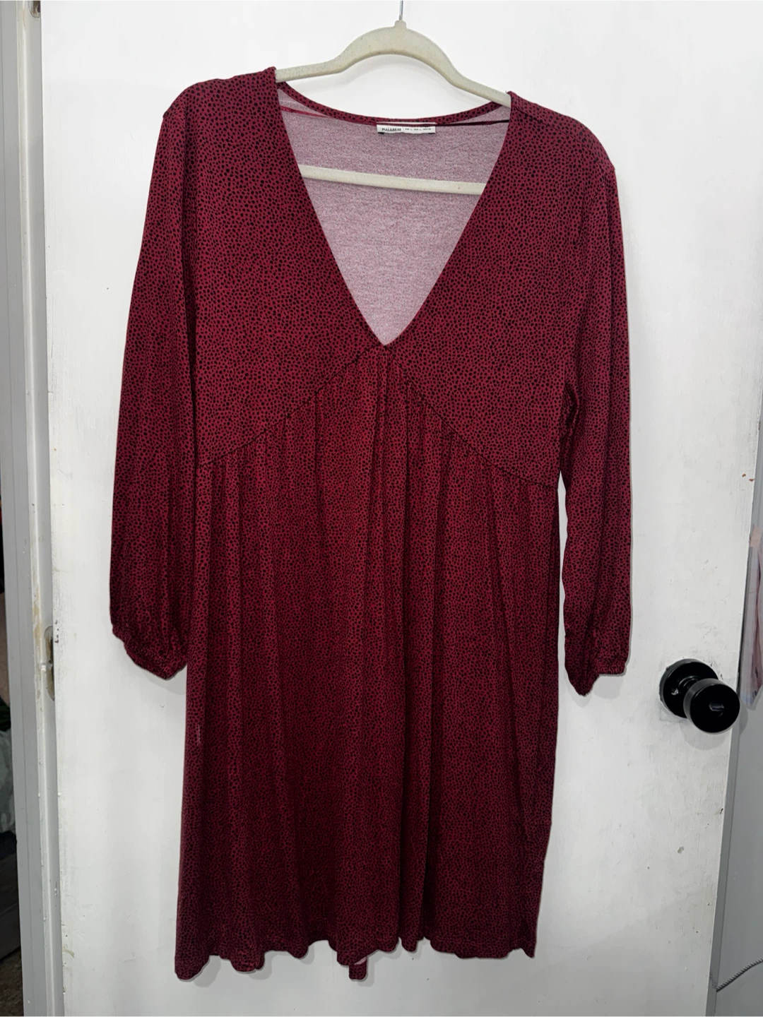 Pull & Bear Red/Black Dot Dress Size L
