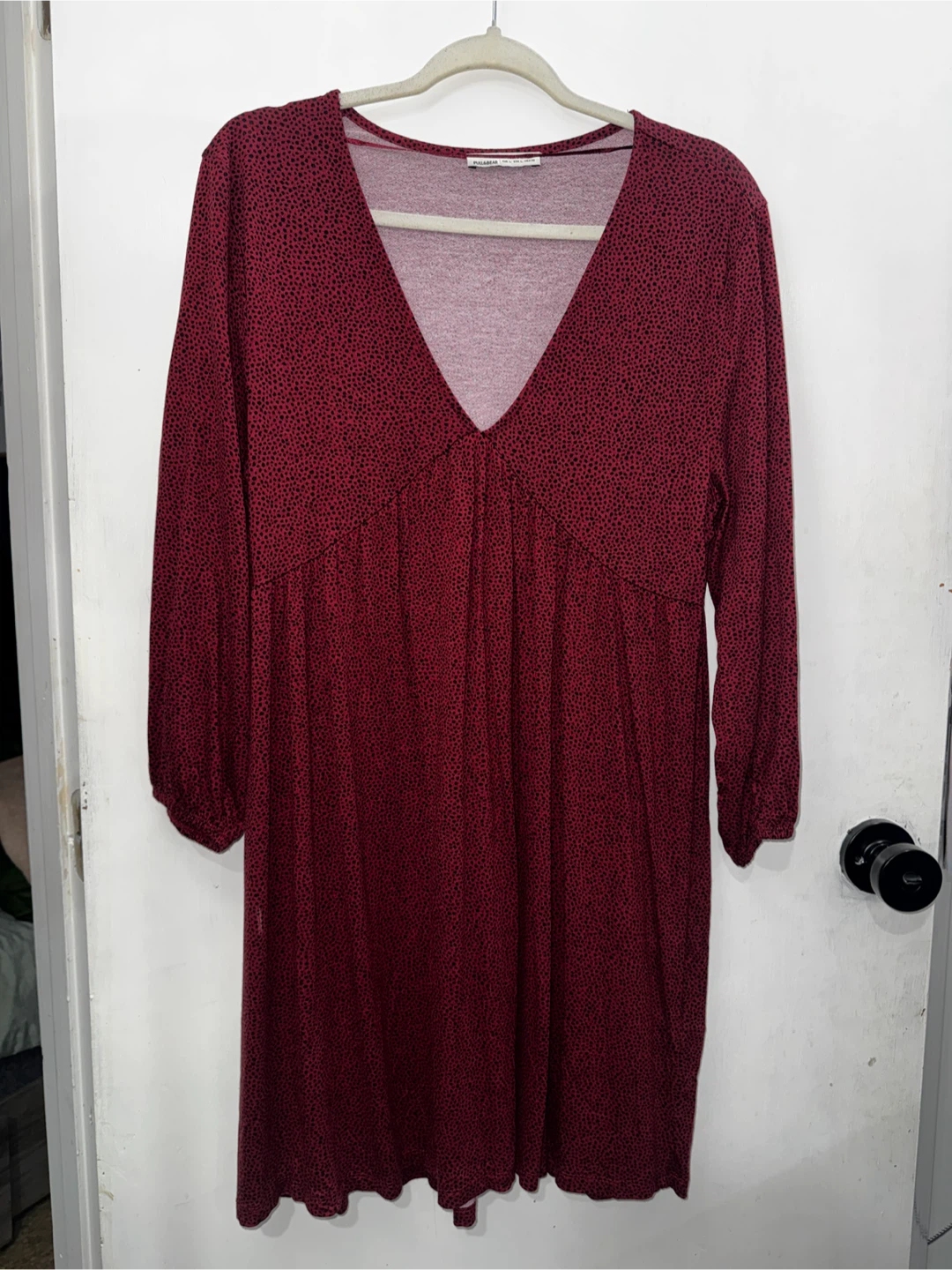 Pull & Bear Red/Black Dot Dress Size L - photo 2