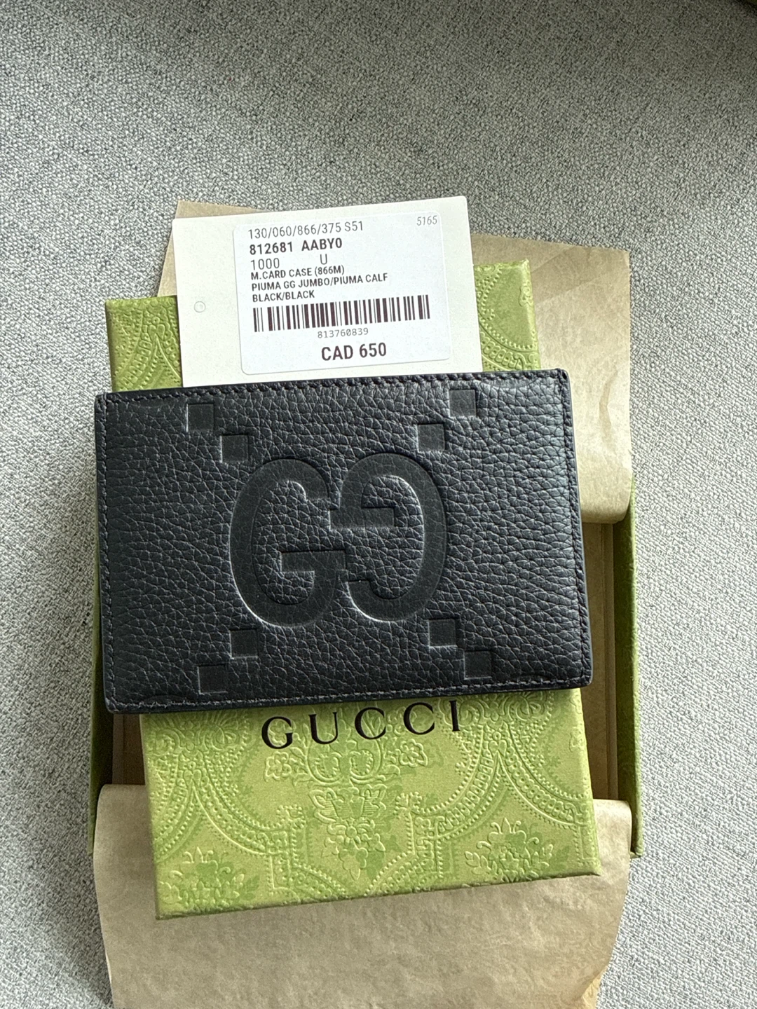 Gucci Black Jumbo GG Card Case - photo 2