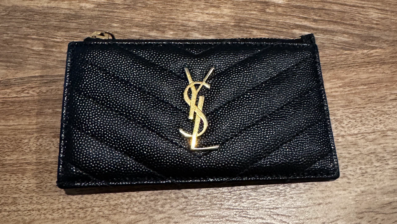 Yves Saint Laurent Black Quilted Leather Card Holder
