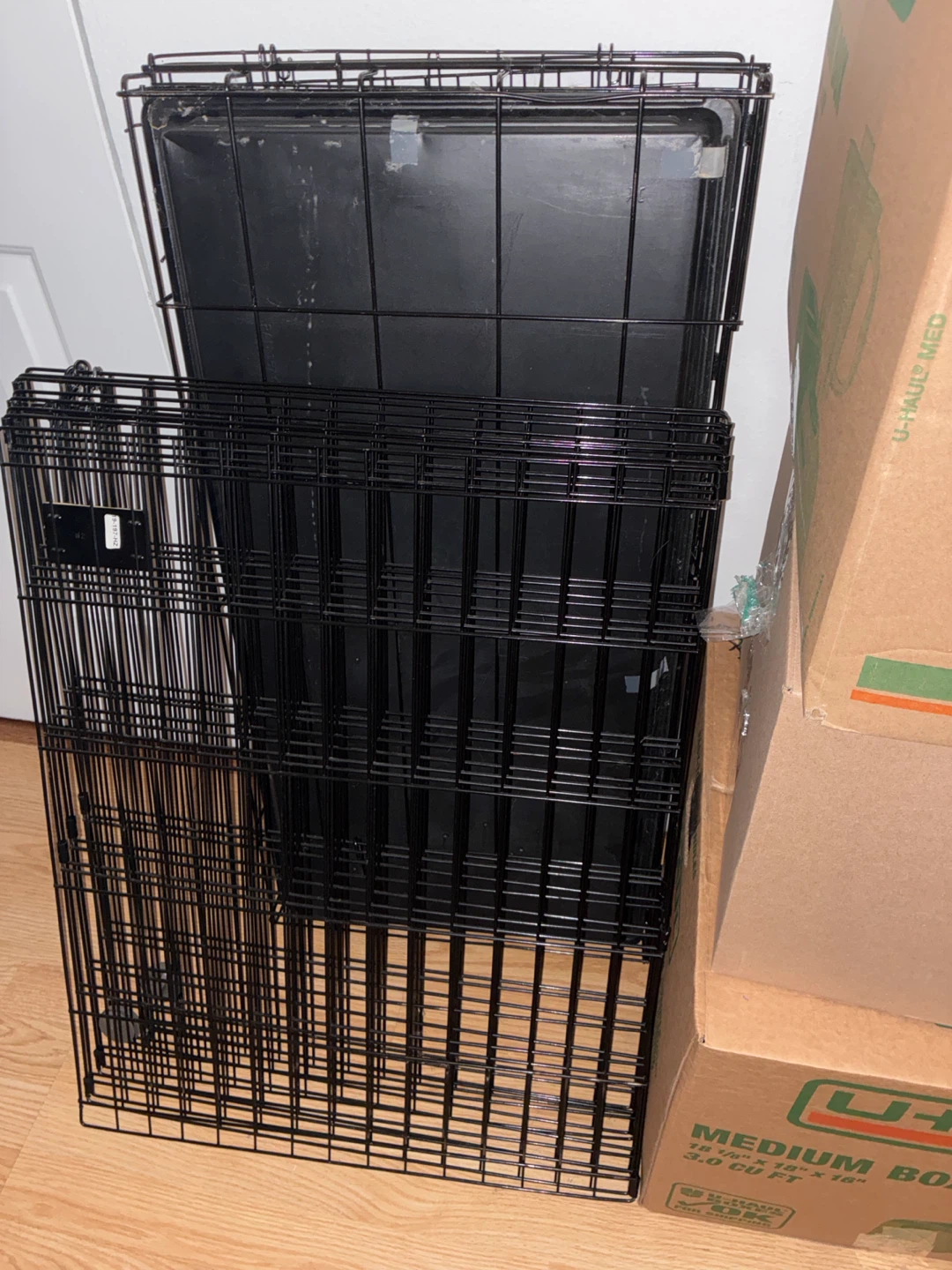 Black Wire Dog Crate with Tray