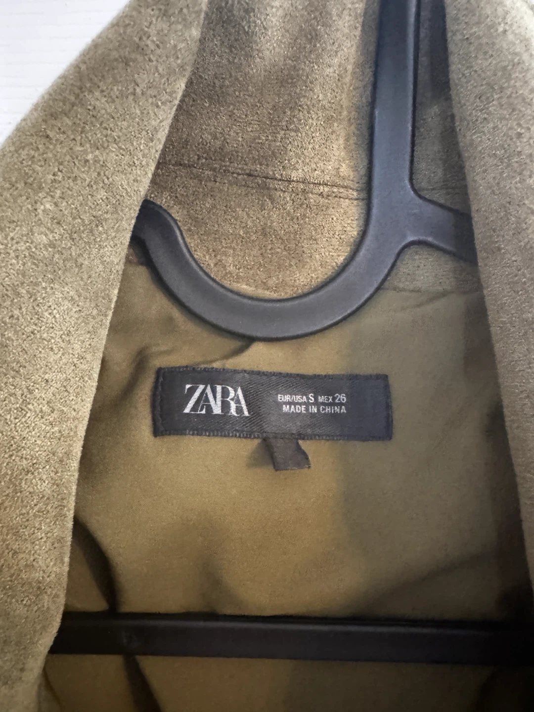 ZARA Olive Green Suede Bomber Jacket - photo 2