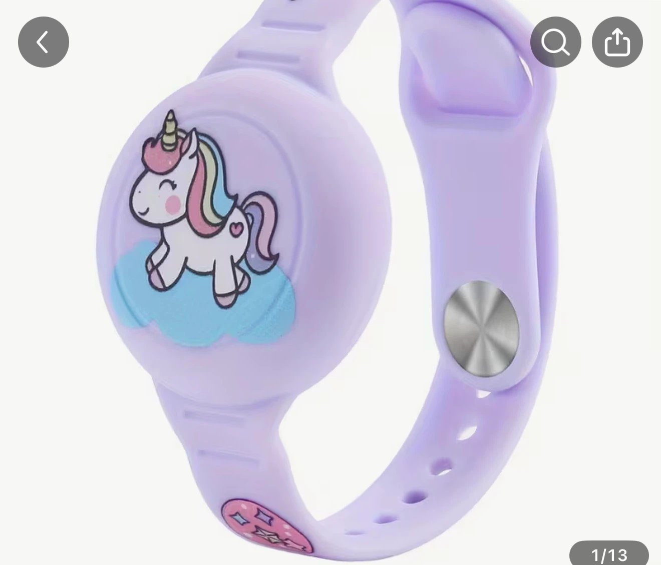 Purple Unicorn airtag bracelet for Kids
