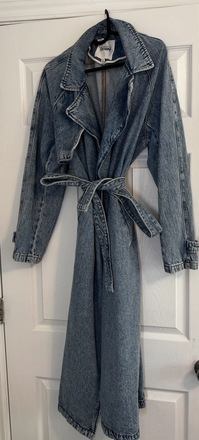 DYNAMITE DENIM LONG TRENCH COAT - photo 2